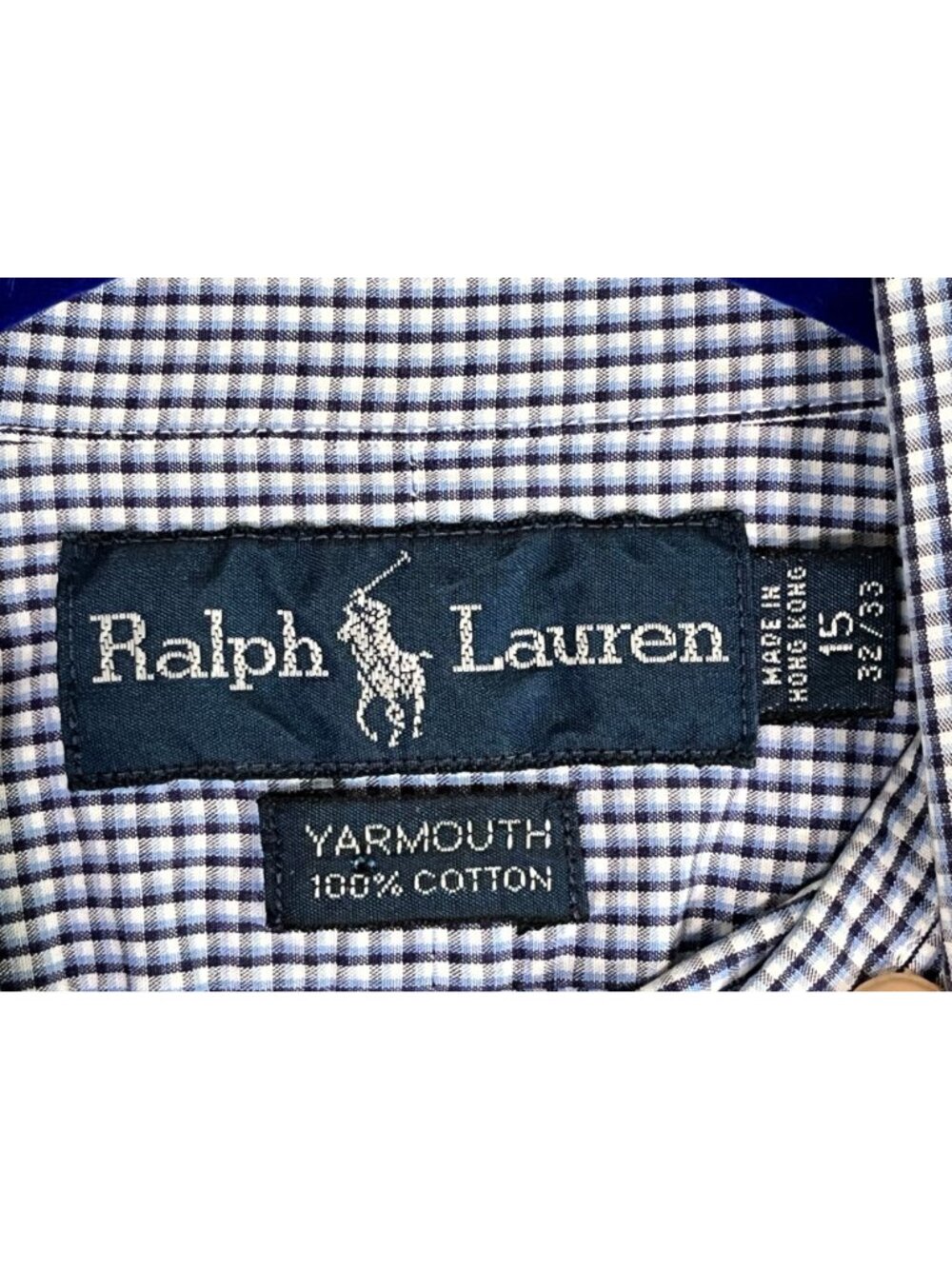 Ralph Lauren Gingham Shirt Blue 15 Resort Preppy Classic Checks Yarmouth - Picture 3 of 8